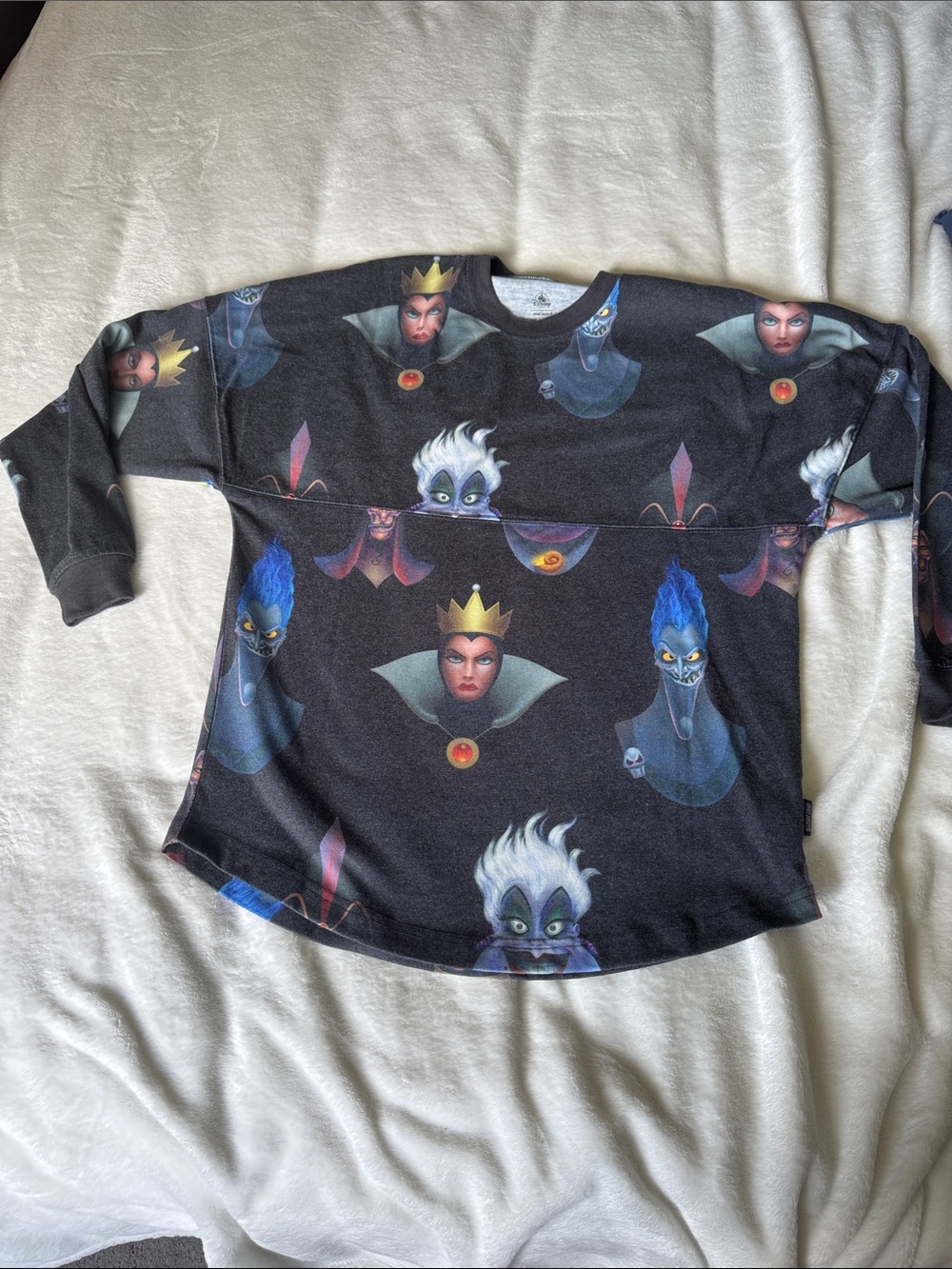 Disney Spirit Jersey Black Villains Graphic Long Sleeve Top